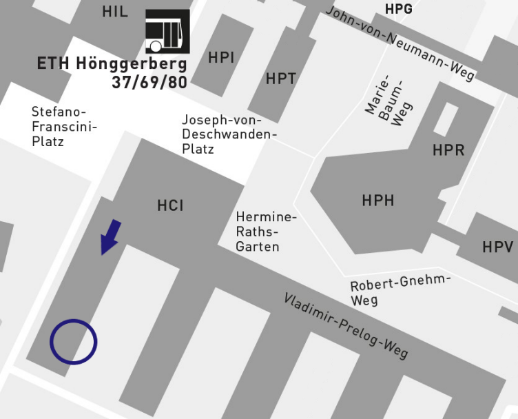Enlarged view: The DCL offices are located on the ground floor of the first finger of the HCI building on the ETH Hönggerberg campus.
